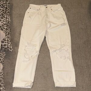 Agolde White Distressed Jeans